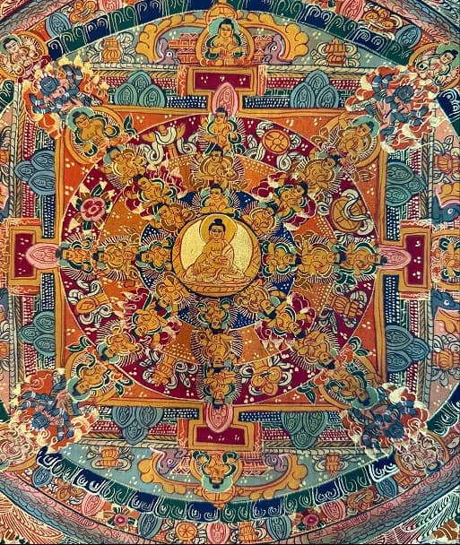 Detailed Thangka painting by a Nepali master artist